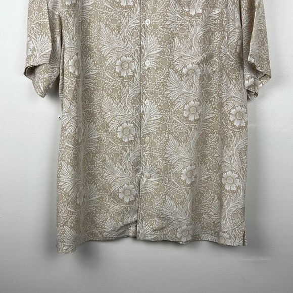 Cremieux Classics Men's Tan Floral 100% Lyocell Button Up Shirt Size Large - Picture 2 of 7